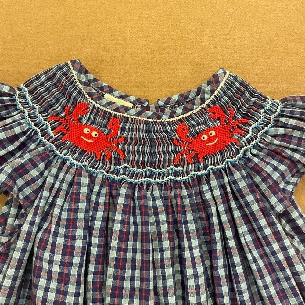 Petite Palace Girl’s Smocked Crab Dress Size 4T